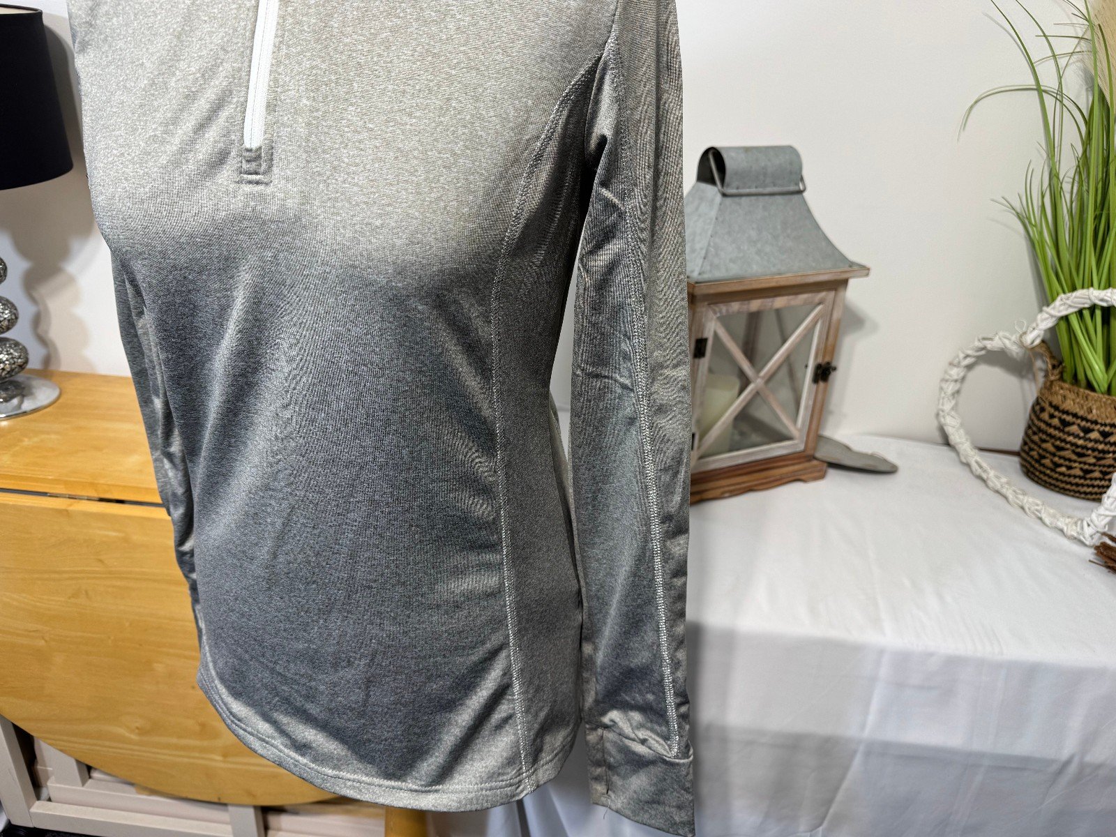 Crivit Pro Grey 1/4 Zip High Neck Ski/Snowboard Baselayer Size 12/14