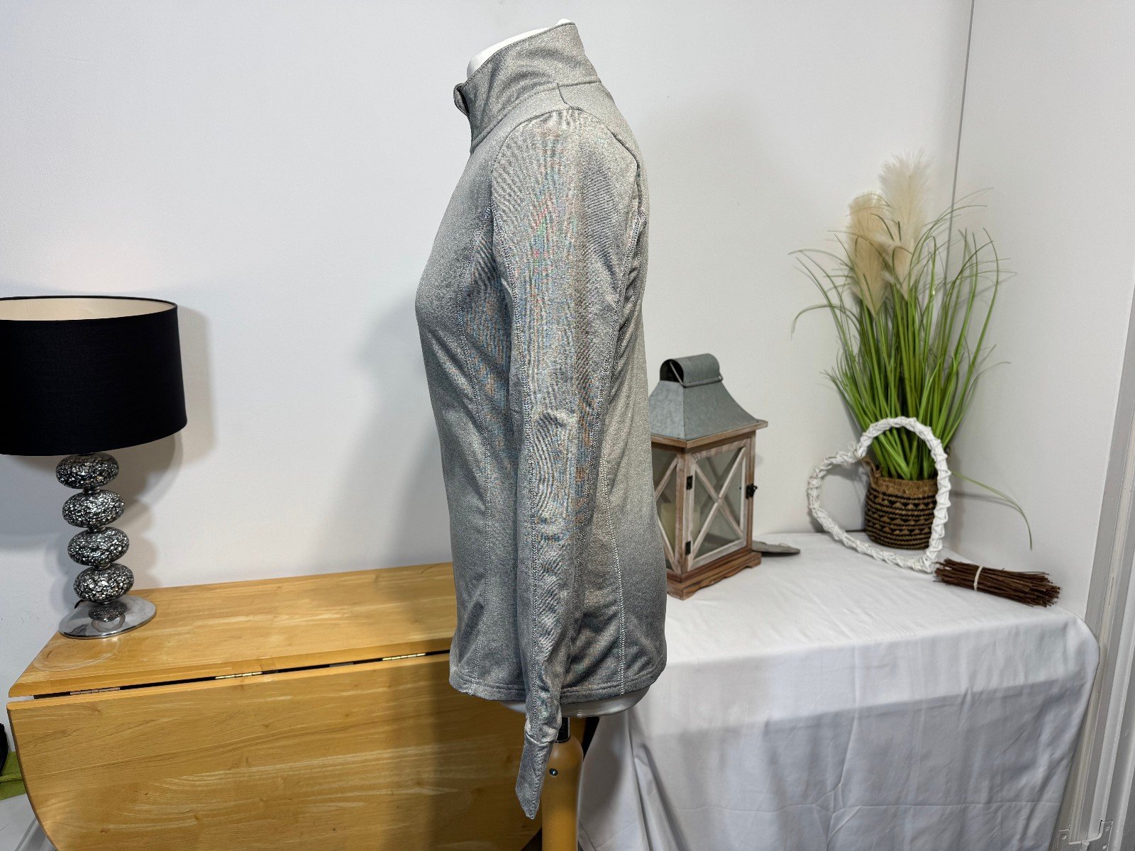 Crivit Pro Grey 1/4 Zip High Neck Ski/Snowboard Baselayer Size 12/14