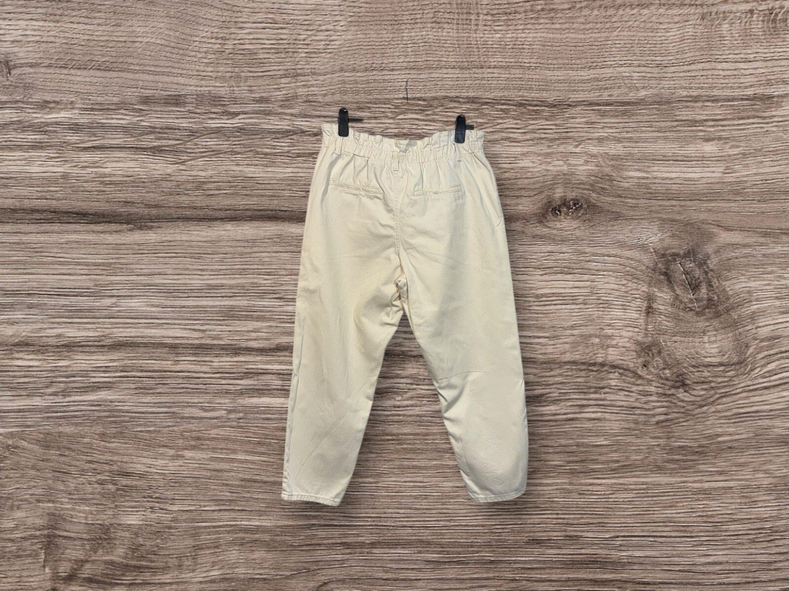 Denim Co Cream Boyfriend Jeans Cotton Pleated Waist Elasticated back Size 18