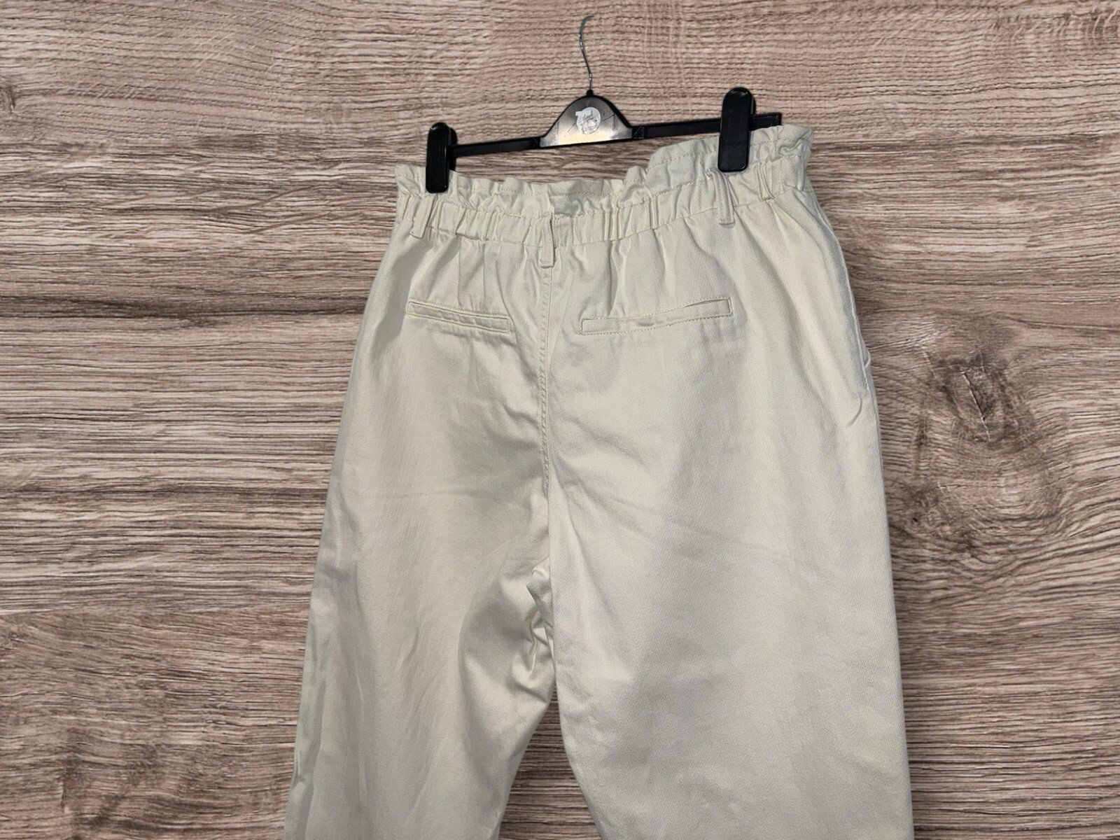 Denim Co Cream Boyfriend Jeans Cotton Pleated Waist Elasticated back Size 18