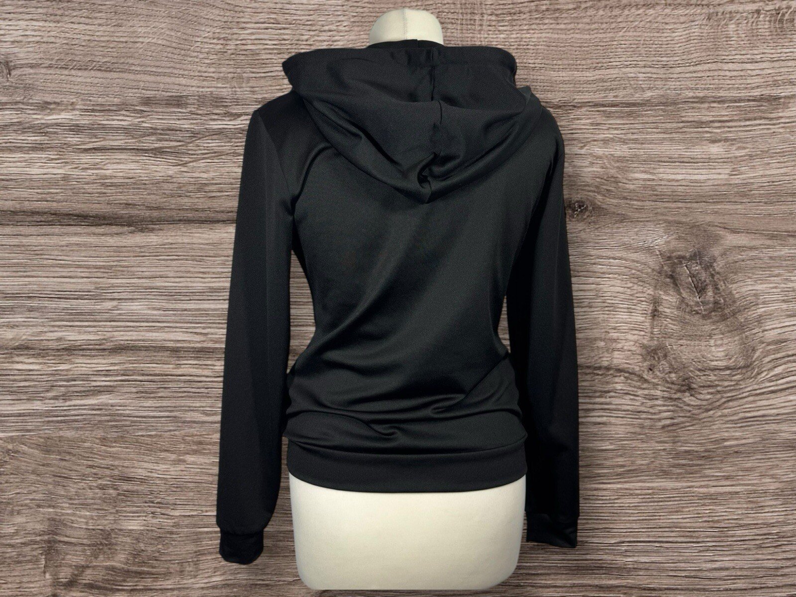 Doone Performance Black Zip Thru Hoodie Pockets Drawstring Hood Size M