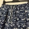 French Navy Hawaiian Mesh Lined Swim Shorts Elasticated Waist Size L