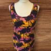 George Palm Tree Theme Vest Top Bright Colours Size 20