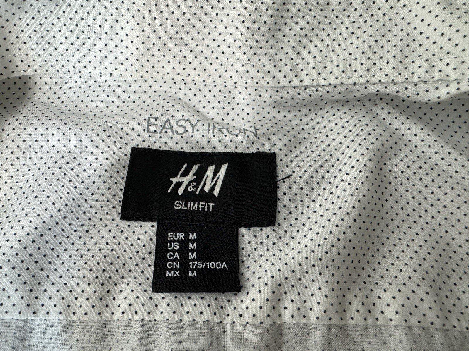 H&M Fine Polka Dot Slim fit Easy Iron Long Sleeve Shirt