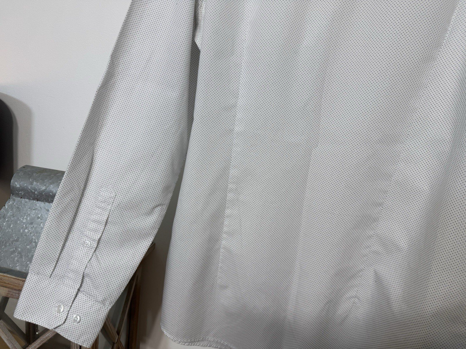 H&M Fine Polka Dot Slim fit Easy Iron Long Sleeve Shirt