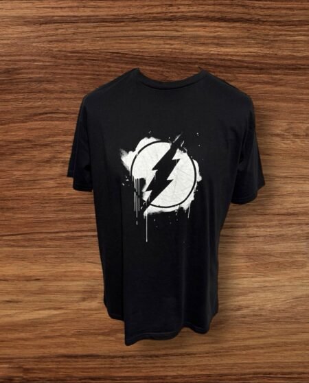 Justice League Black Cotton T Shirt Front Motif Short Sleeve Round Neck Size XL