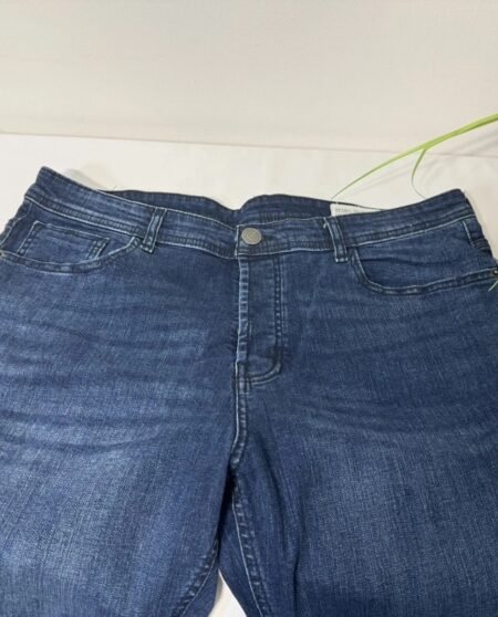 Mid Blue Denim Button Close Straight Fit Jeans W38 L30