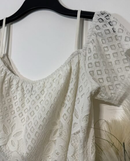 New Look Lacey Overlay Bardot Neckline Top Size 12