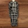Next Black White Check Long Dress Frill Tie Neck Cuff Sleeve Gather Skirt 12