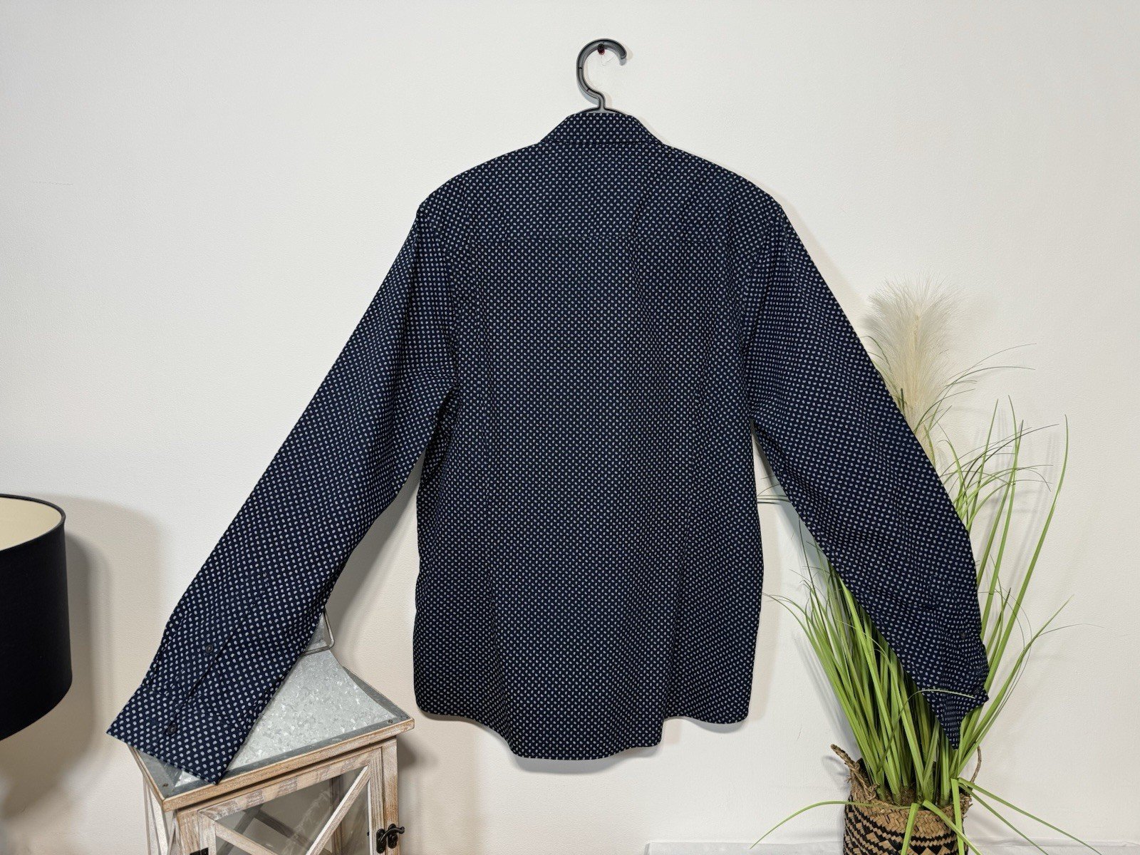 Next Paisley Hidden Button Down Collar Slim Fit Short Size L