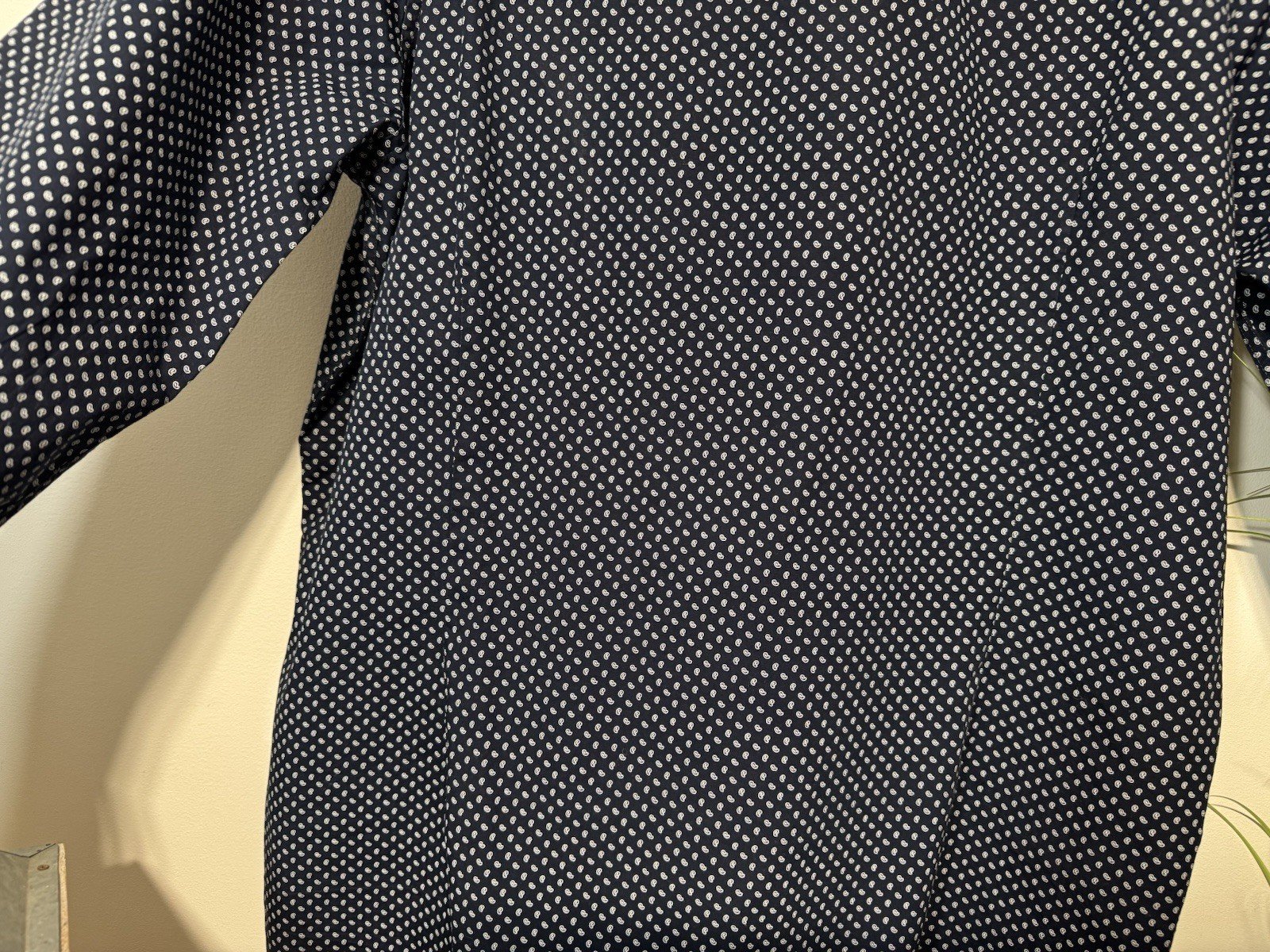 Next Paisley Hidden Button Down Collar Slim Fit Short Size L