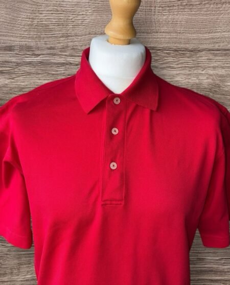 Oxford Golf Red 100% Cotton Short Sleeve Polo Shirt Collar Size M