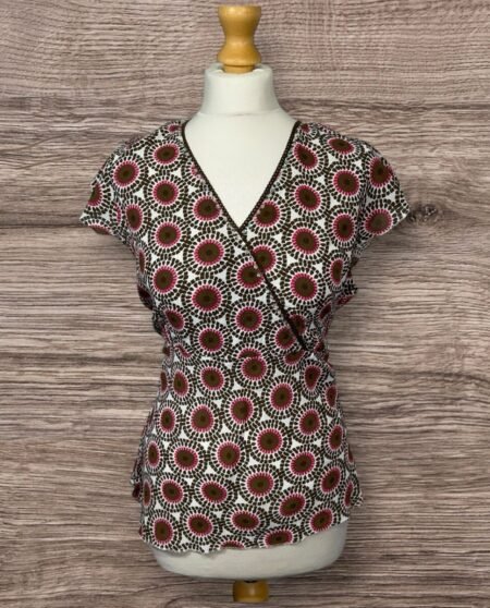 Papaya Pretty V-neck Blouse With Sequins To Neckline Tie Back Size 18