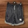 Primark Black White Stripe Stretch Shorts With Front Badge Size S