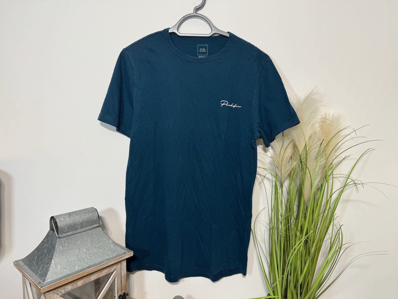 River Island Teal Graphic Short Sleeve T-Shirt Size M