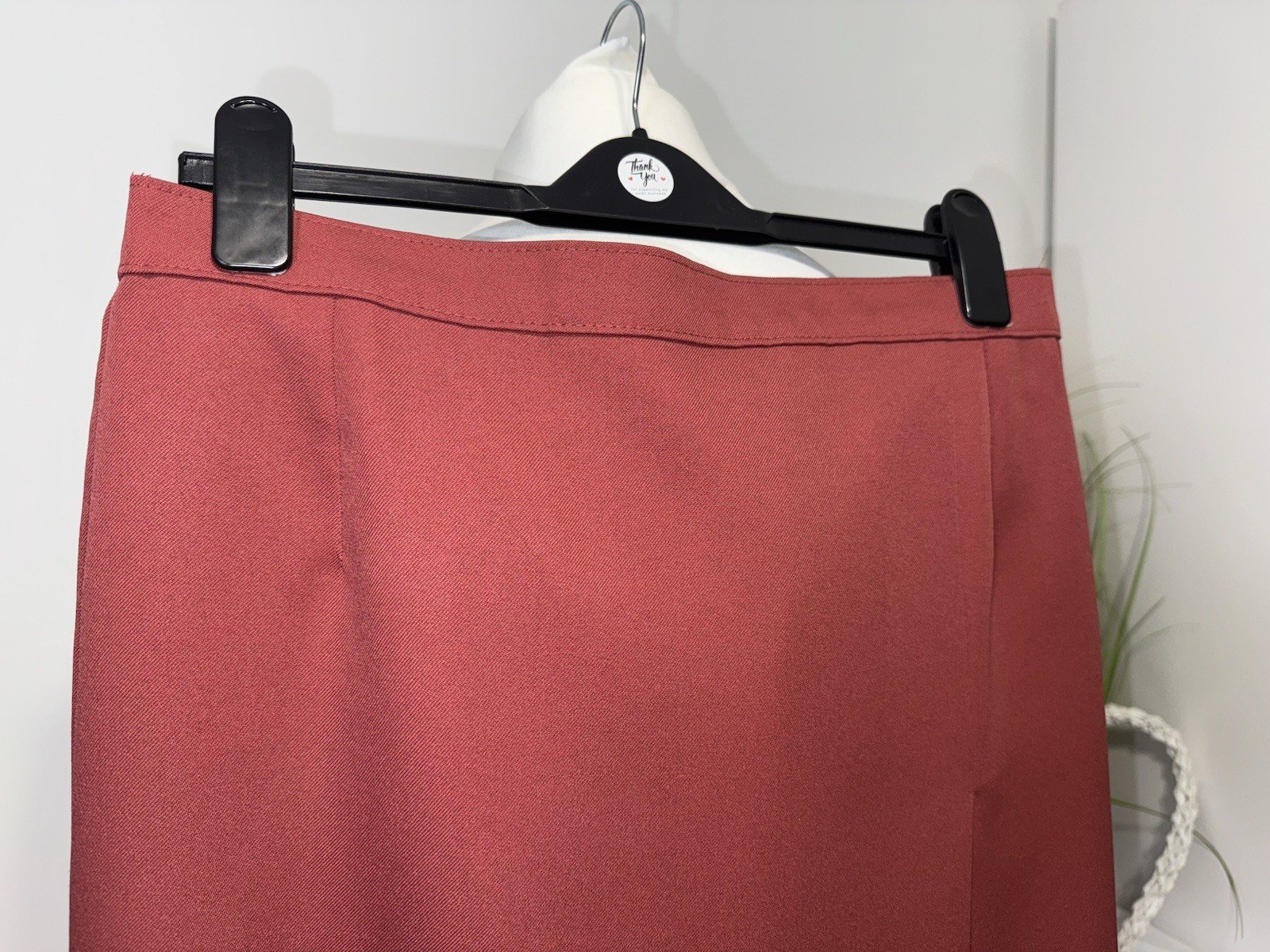 Slimma Terracotta Pencil Skirt With Front Pleat Size 20