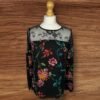 Soon Floral Blouse With Lace Yolk Size 10
