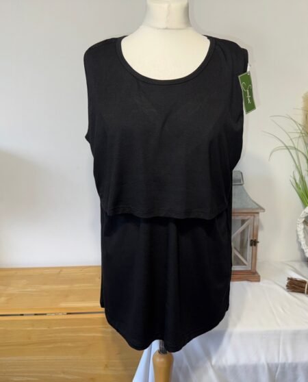 Sosolism Black Relaxed Fit Breast Feeding Top Size 2XL
