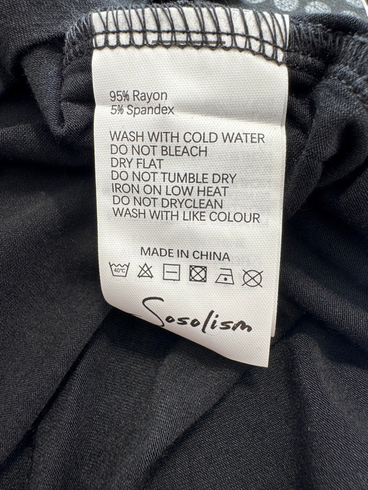 Sosolism Black Relaxed Fit Breast Feeding Top Size 2XL