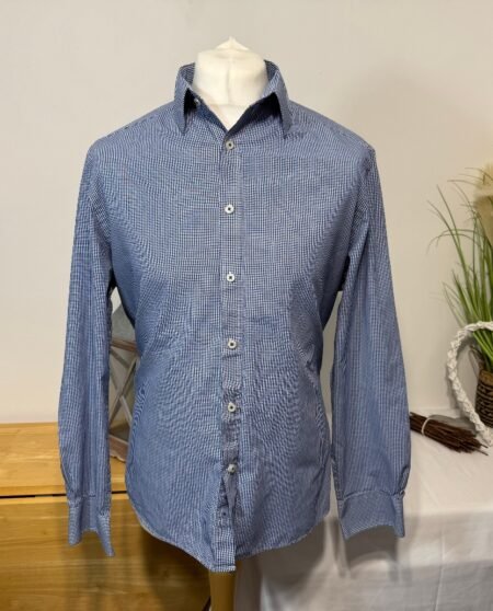 Tailor & Cutter Fine Check Long Sleeve Regular Fit Shirt Neck 16.5