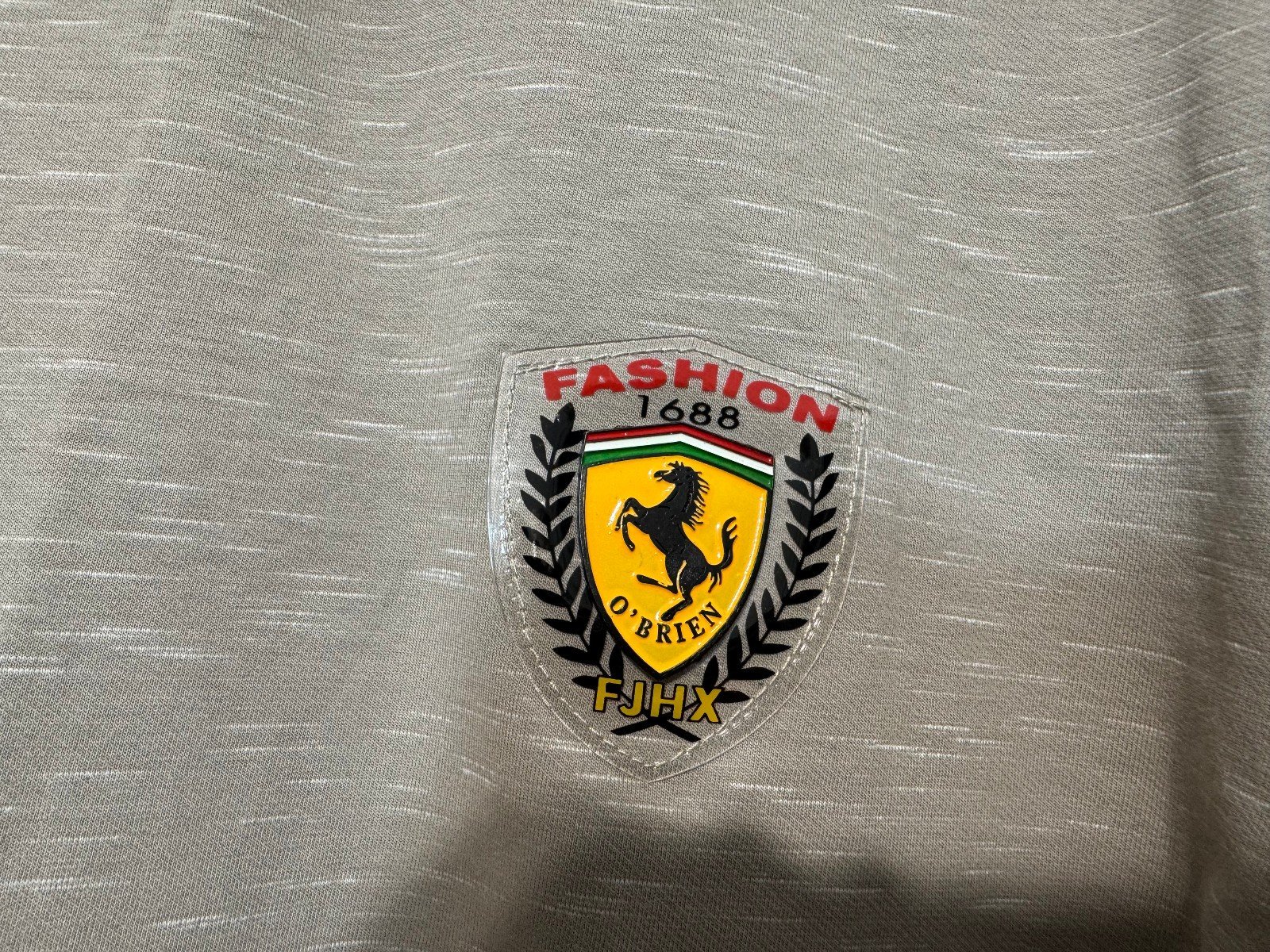 Taupe Graphic Round Neck relaxed Fit Long Sleeve top Size M/L