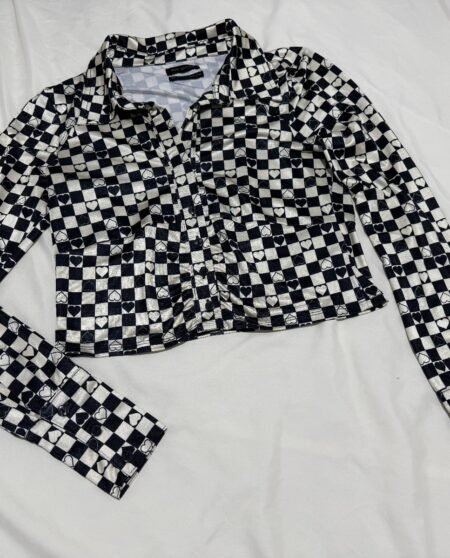 Urban Outfitters Heart Detail Crop Blouse S8-10