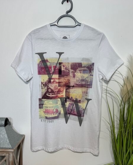 White Graphic Volkswagon T-Shirt Officially Licenced Product Size S