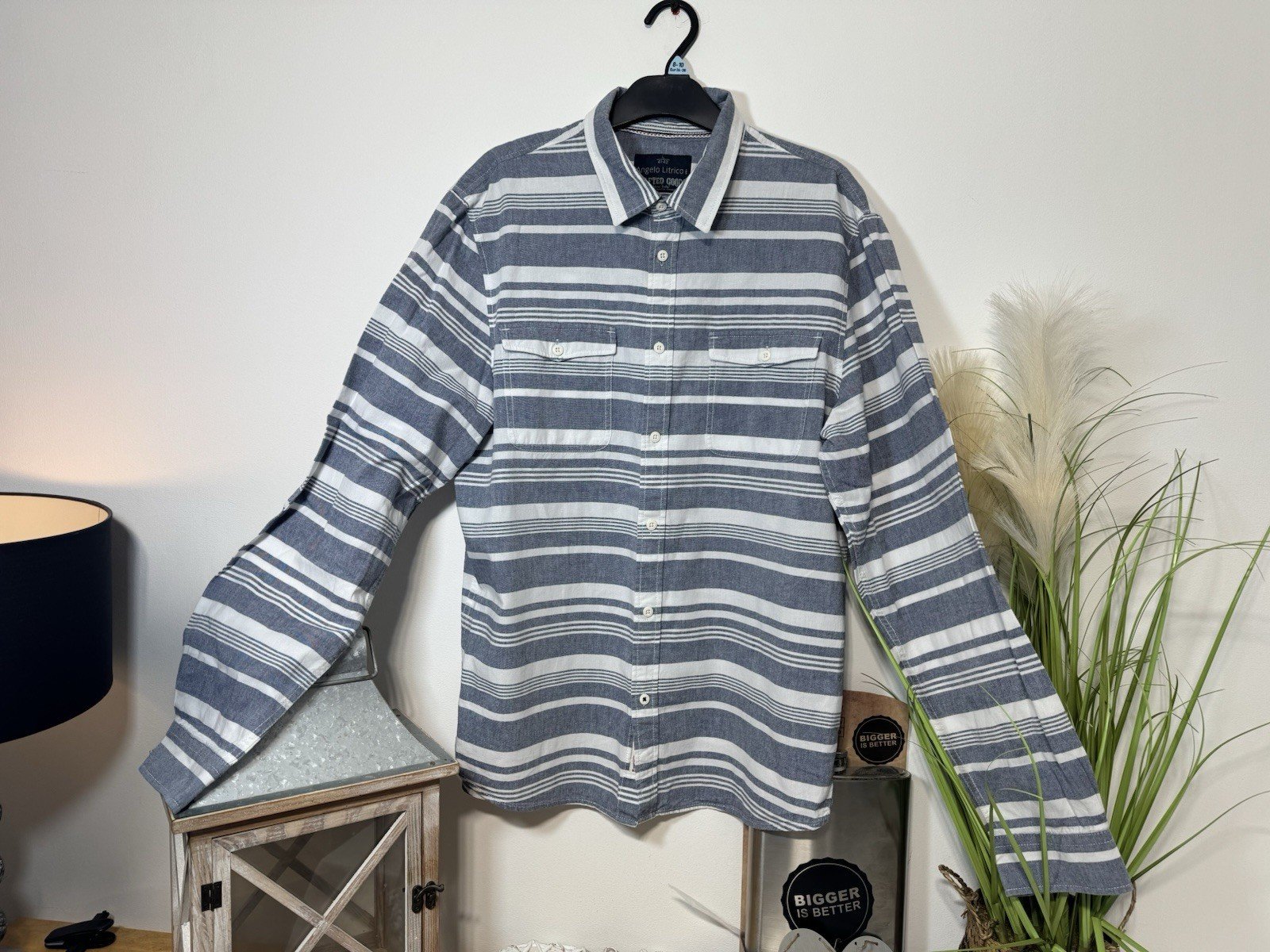 Angelo Litrico Stripe Long Sleeve Shirt Size L