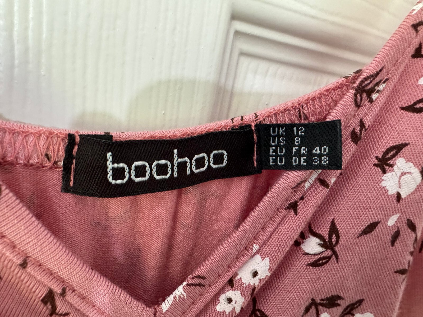 Boohoo Pink Froral Slip Ditsy Dress Stunning Summer Dress Size UK 12