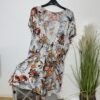 Cream Floral Playsuit Stretch Tie Front Size M