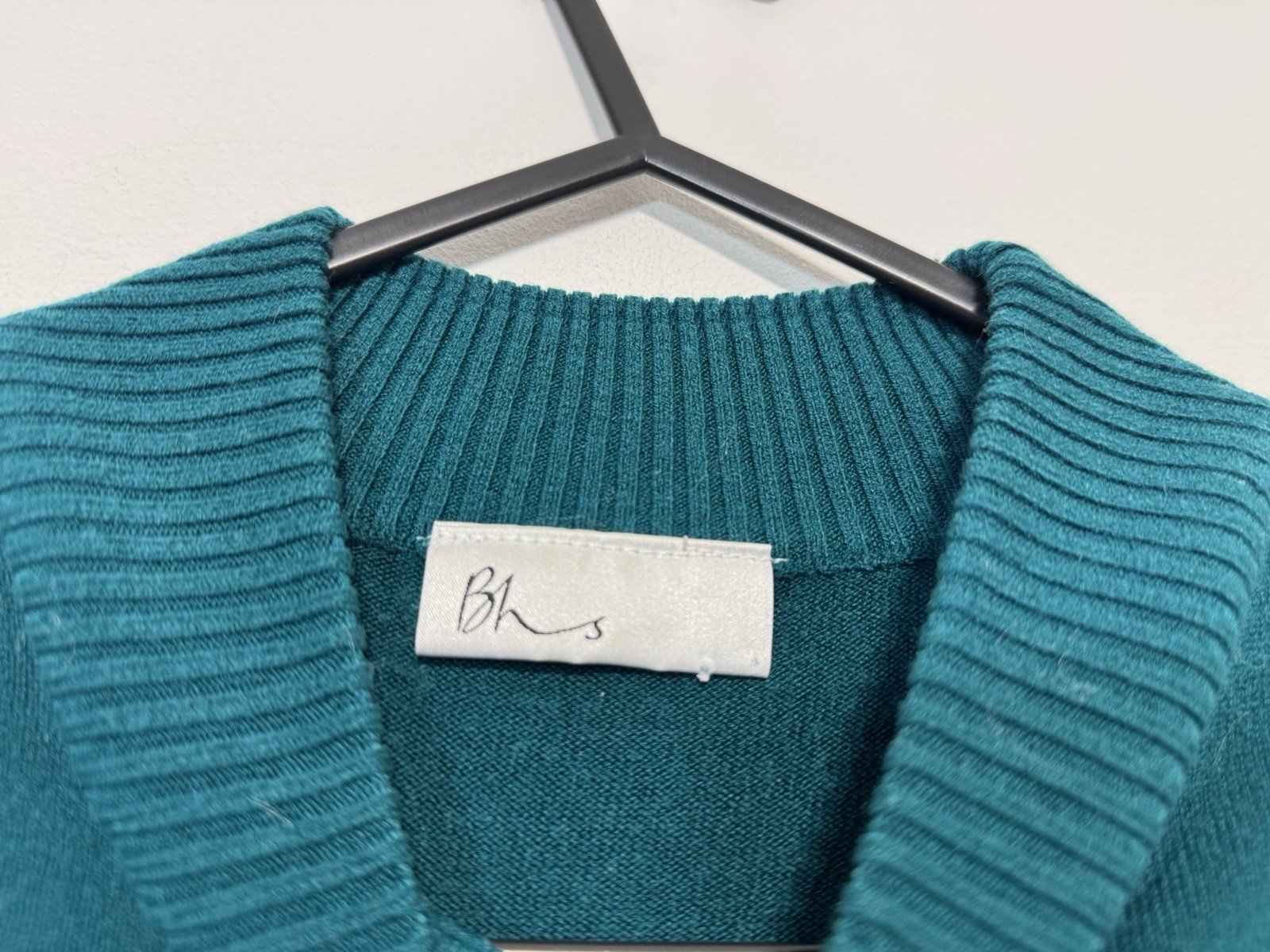 Dark Jade High Neck Fine Knit Short Sleeve Top Size 18