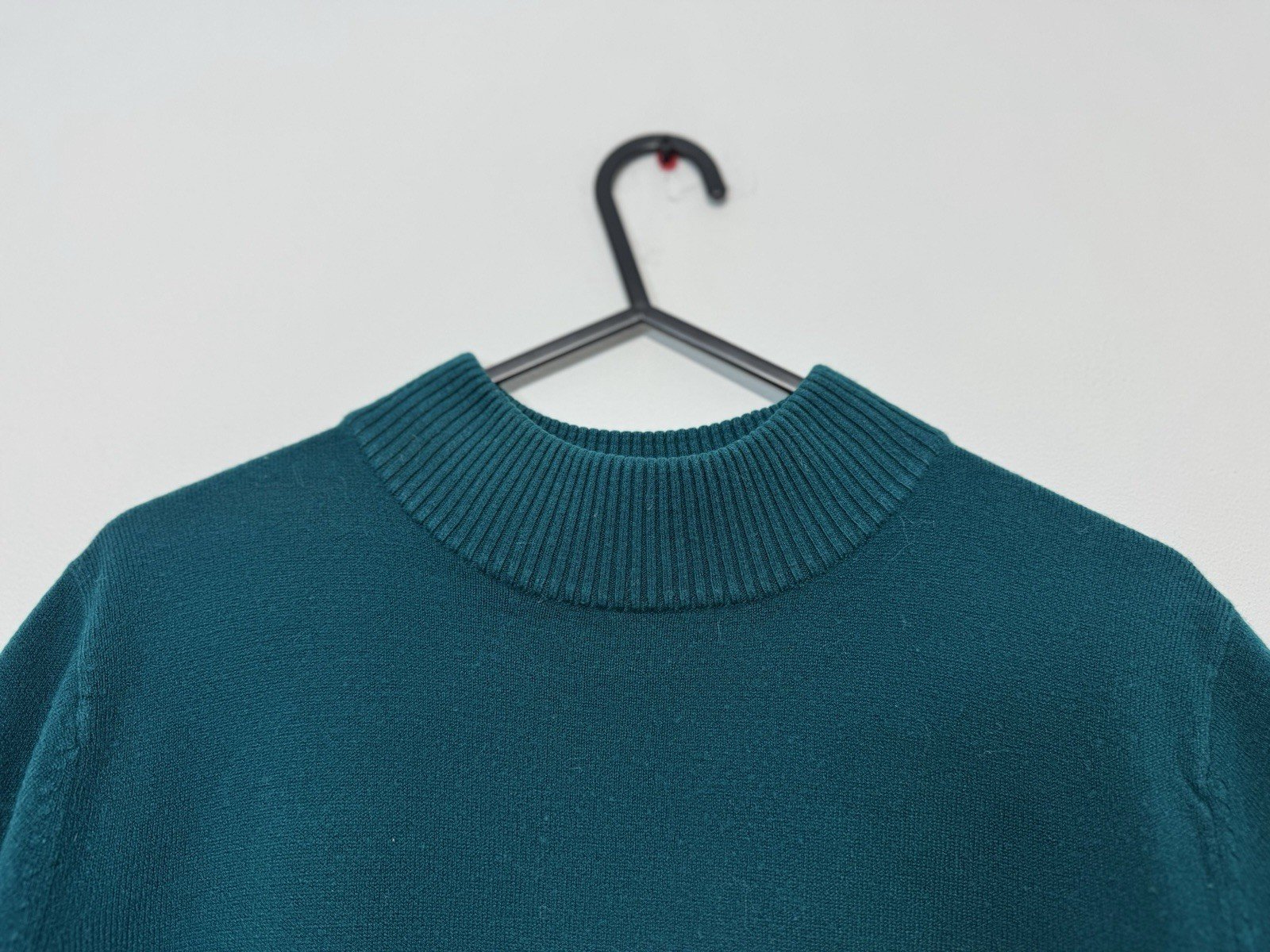 Dark Jade High Neck Fine Knit Short Sleeve Top Size 18