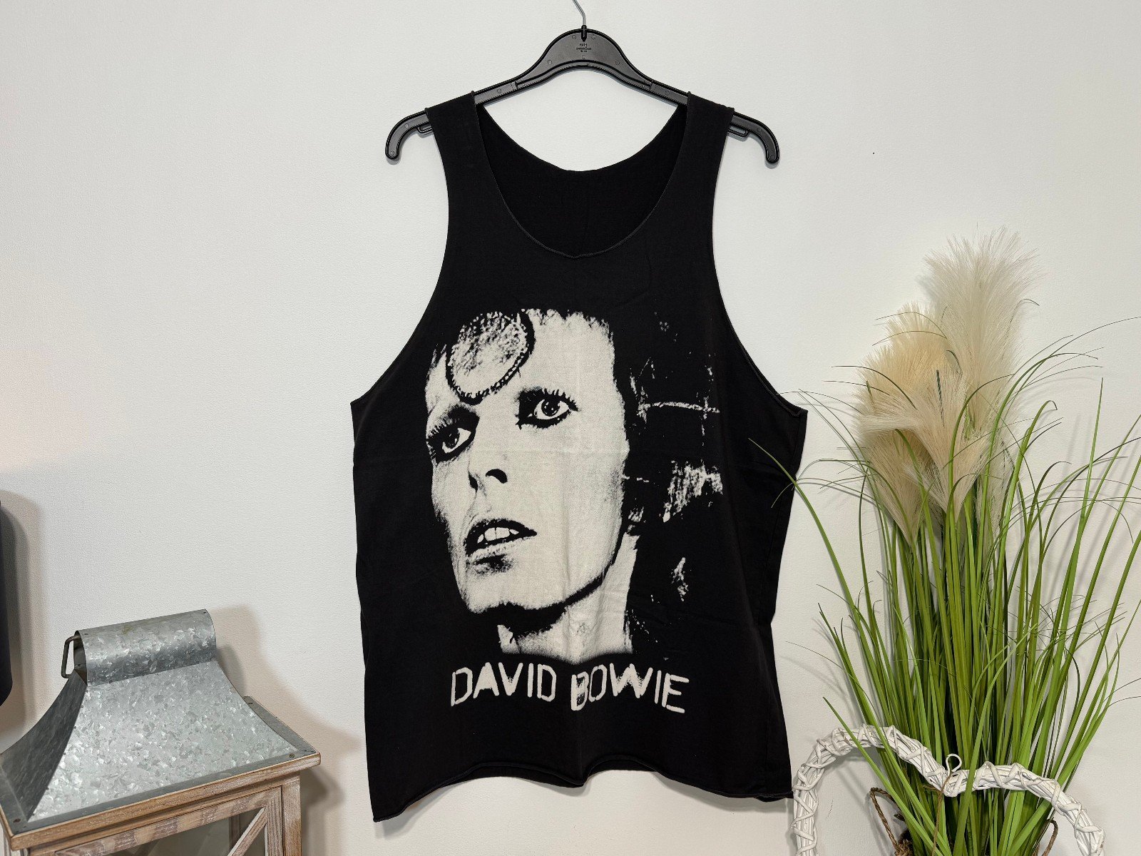 David Bowie Black Graphic Vest Top Size XL
