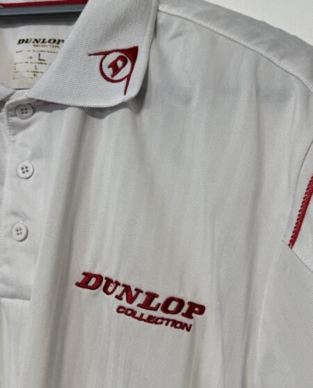 Dunlop White Embroidered Logo Short Sleeve Polo Golf Top Size L