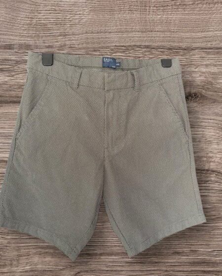 Easy Green Textured Cotton Shorts Hook Eye Button Zip Waist 30