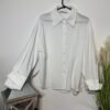 FW Bridges White Crinkle Effect Long Sleeve Blouse Size M