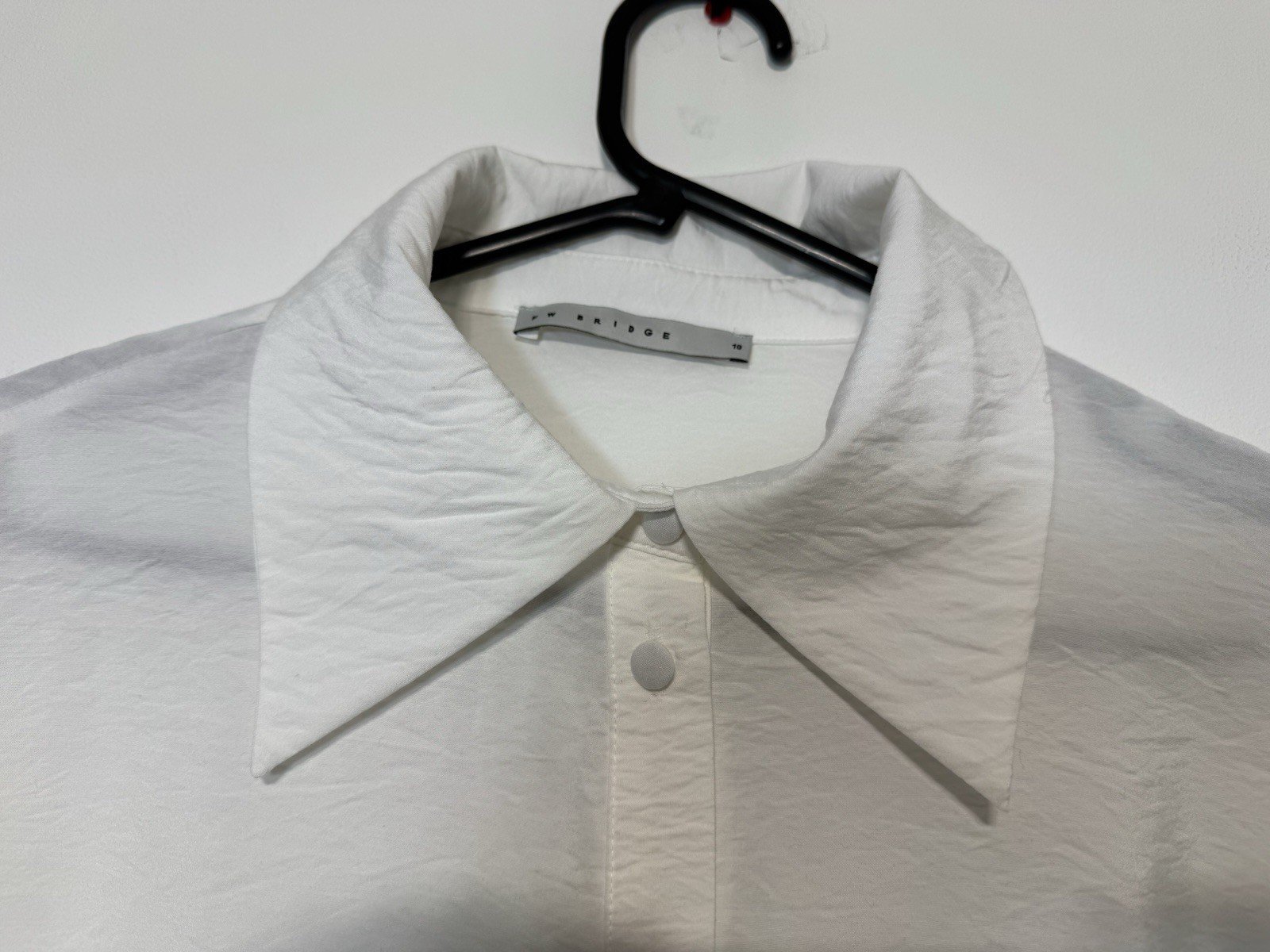 FW Bridges White Crinkle Effect Long Sleeve Blouse Size M