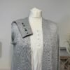 GREY LONGLINE CARDIGAN BUTTON CUFFS SIZE 12