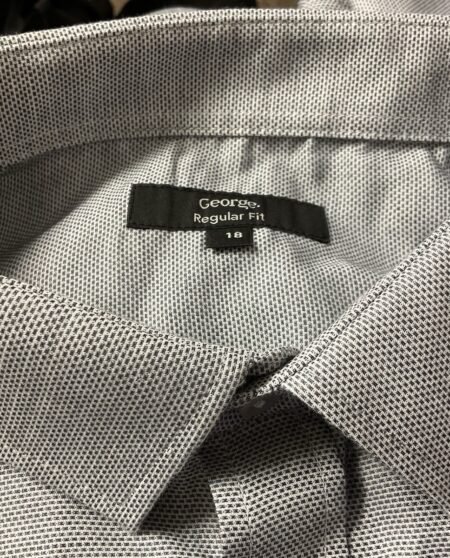 George Grey Textured Long Sleeve Shirt Neck 18