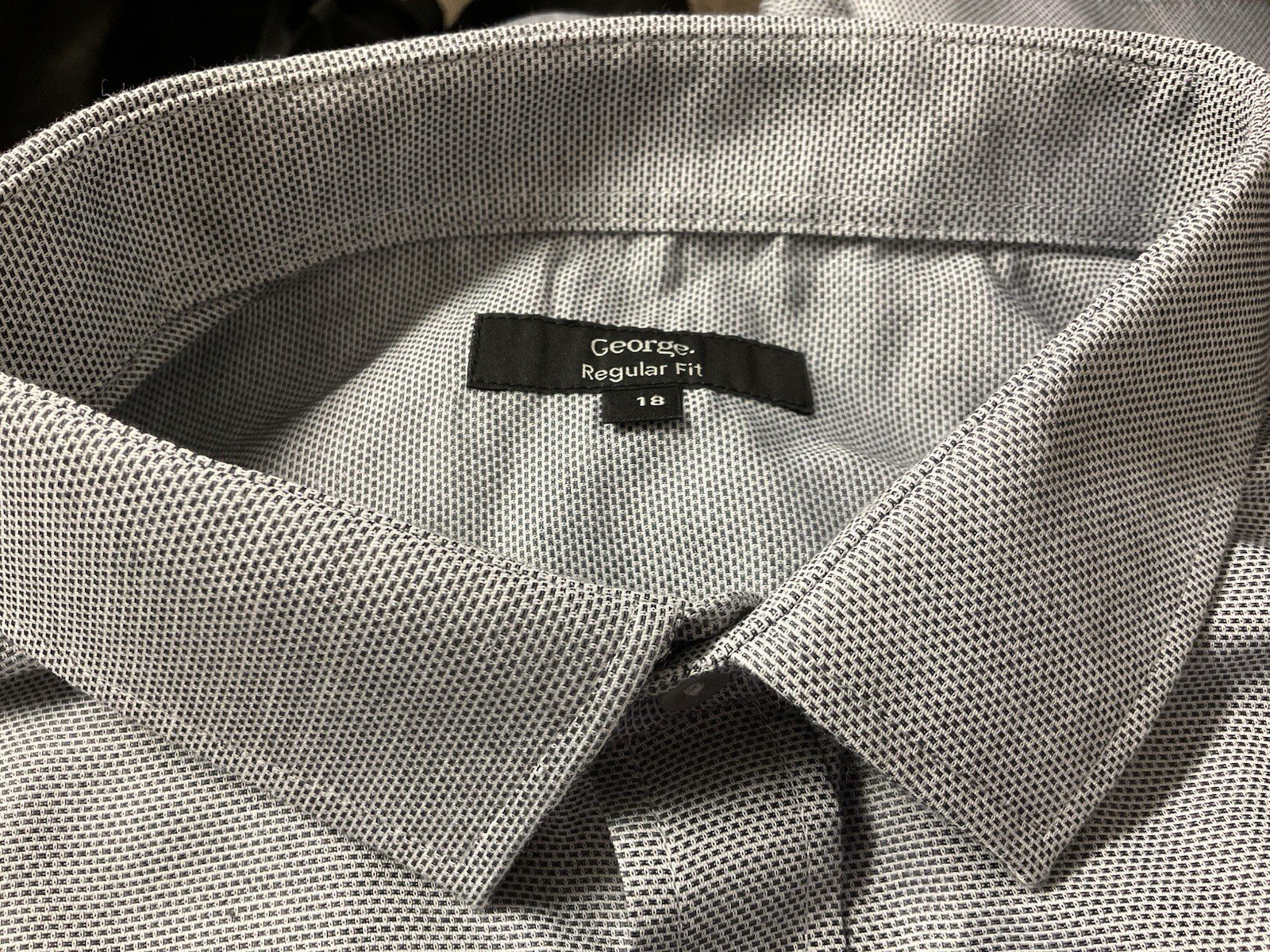 George Grey Textured Long Sleeve Shirt Neck 18