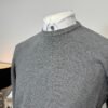 Grey Cotton Knit Crew Neck Jumper Button Detail Size L/XL