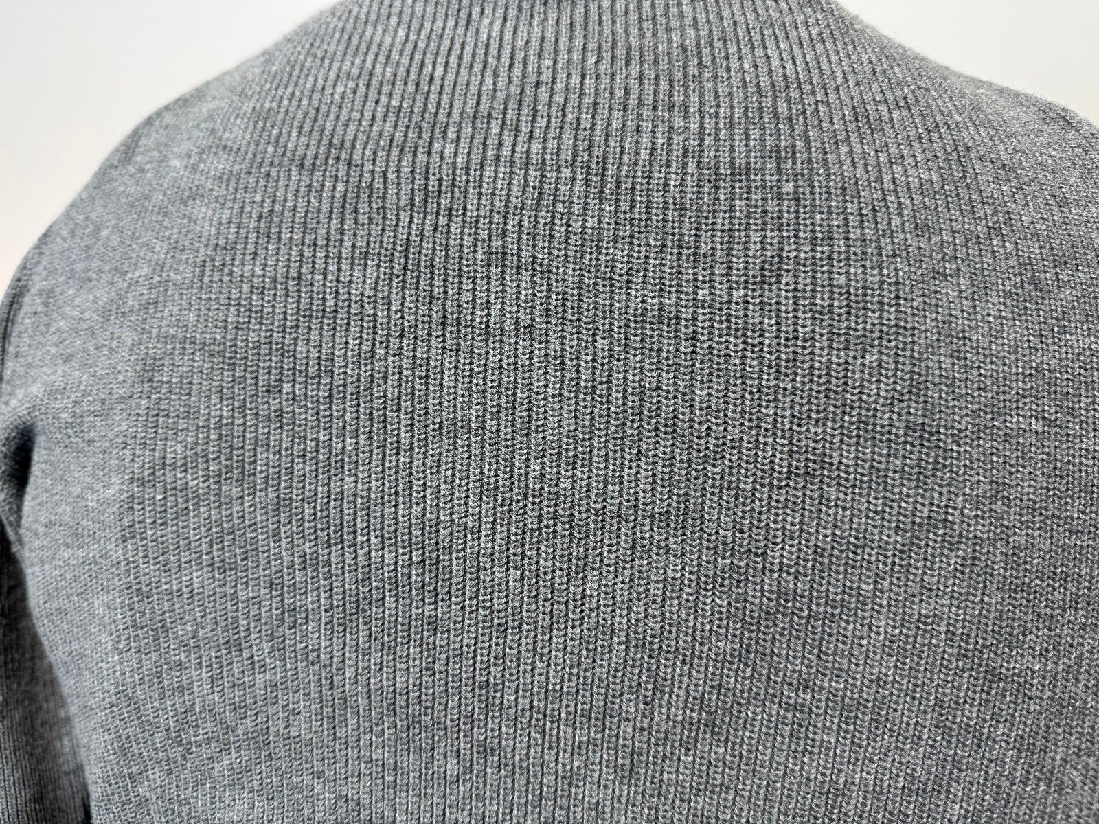 Grey Cotton Knit Crew Neck Jumper Button Detail Size L/XL