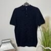 Henbury Navy Short Sleeve Tight Knit Polo Size M