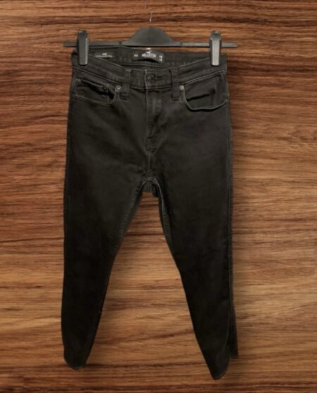 Hollister Black Taper Stretch Jeans Zip Button Close Waist 28in Leg 30in