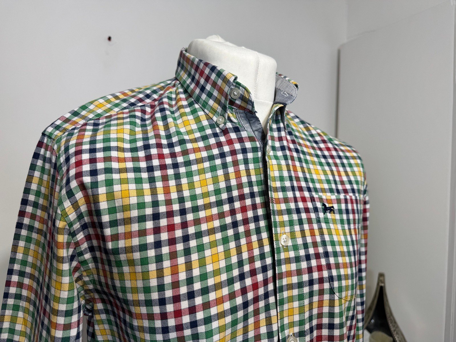J.Hampton & Sons Check Premium Woven Cotton Long Sleeve Shirt Size M
