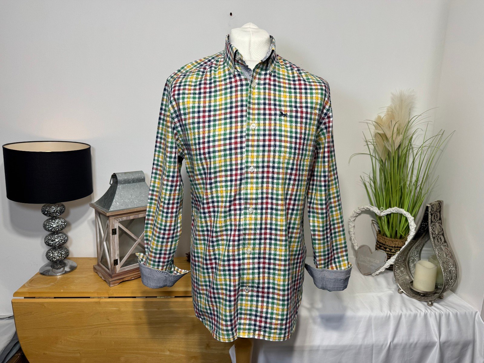 J.Hampton & Sons Check Premium Woven Cotton Long Sleeve Shirt Size M