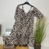 Leopard Print Cold Shoulder Frill Hem Strappy Dress Size 10