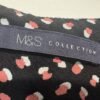 M&S Black Print Viscose Top 3/4 Sleeve Boat Neck Size 10