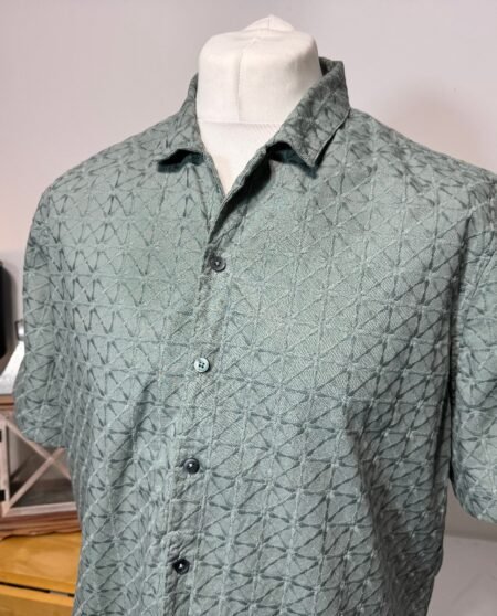 M&S Khaki Thick Textured Open Neck Shirt Size XL