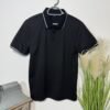 Manfinity Black Contrast Collared Short Sleeve Polo Top Size S